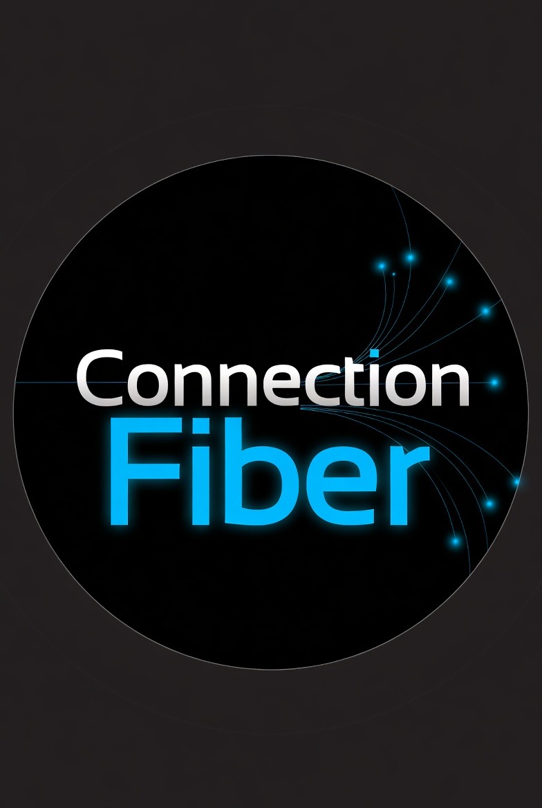 Connection Fiber brand mark with fiber light strands